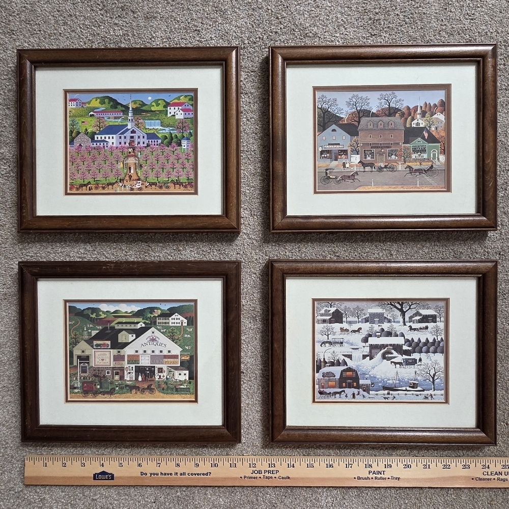 Charles Wysocki Set Of 4 Framed Folk Art Prints